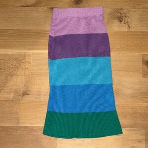 Show Me Your Mumu Pippa multicolor Striped Knit sweater midi Skirt Purple size S